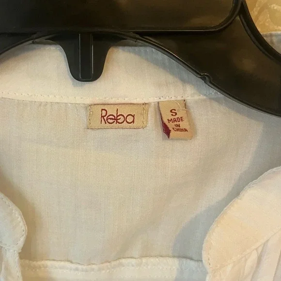 Reba embroidered cut out knit woven tunic small COTTON - Picture 3 of 10